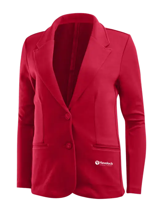 Rich Red Womens Knit Blazer w/Havelock Logo