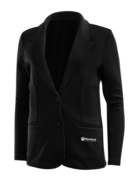 Black Womens Knit Blazer w/Havelock Logo