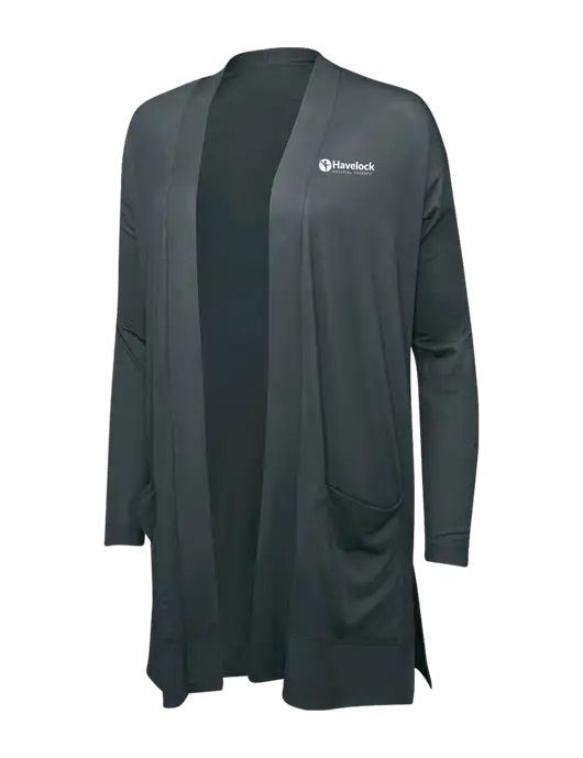 Smoke Grey Womens Concept Long Pocket Cardigan w/Havelock Logo