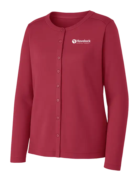 Rich Red Womens Concept Stretch Button-Front Cardigan Sweater w/Havelock Logo