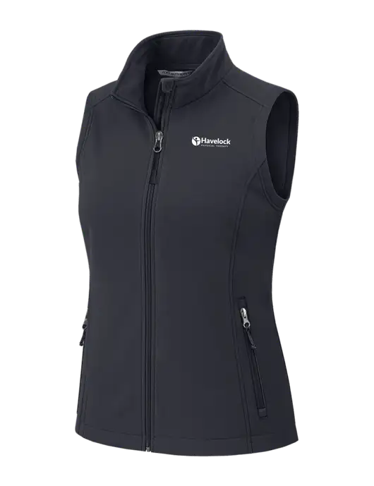 Charcoal Grey Womens Core Soft Shell Vest w/Havelock Logo