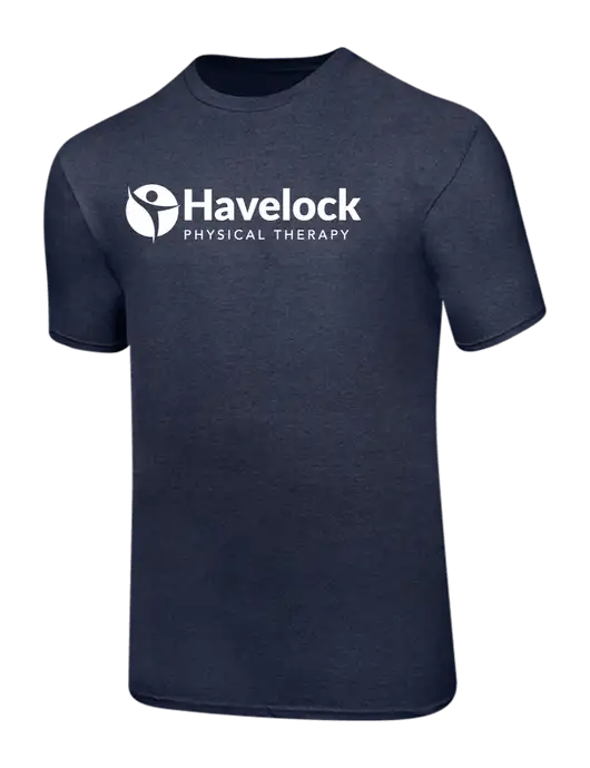 Ring Spun Heather Navy 4.5 oz T-Shirt w/Havelock Logo