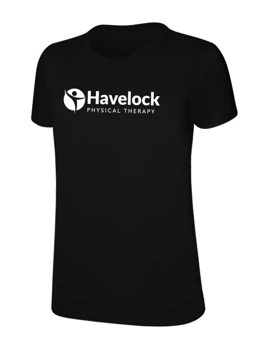 Womens Ring Spun Jet Black 4.5 oz T-Shirt w/Havelock Logo