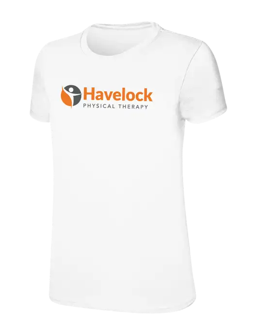 Womens Ring Spun White 4.5 oz T-Shirt w/Havelock Logo