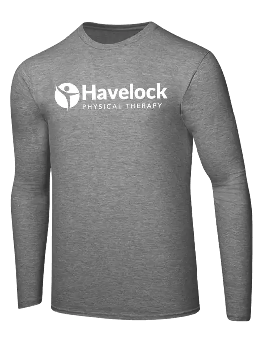 Ring Spun Light Heather Grey 4.5 oz Long Sleeve T-Shirt w/Havelock Logo
