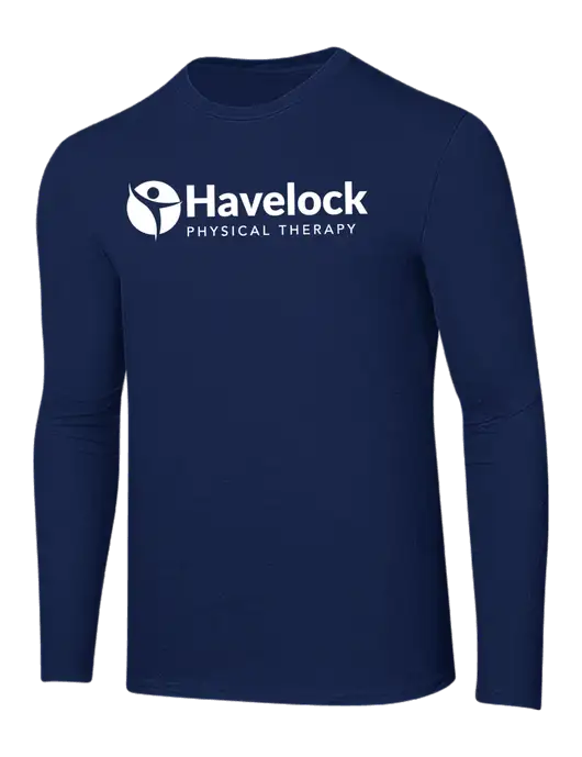 Ring Spun Navy 4.5 oz Long Sleeve T-Shirt w/Havelock Logo