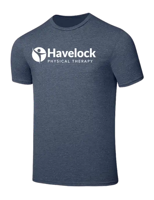 Seriously Soft Heathered Navy T-Shirt w/Havelock Logo