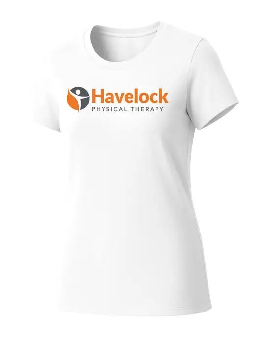 Womens Seriously Soft White T-Shirt w/Havelock Logo