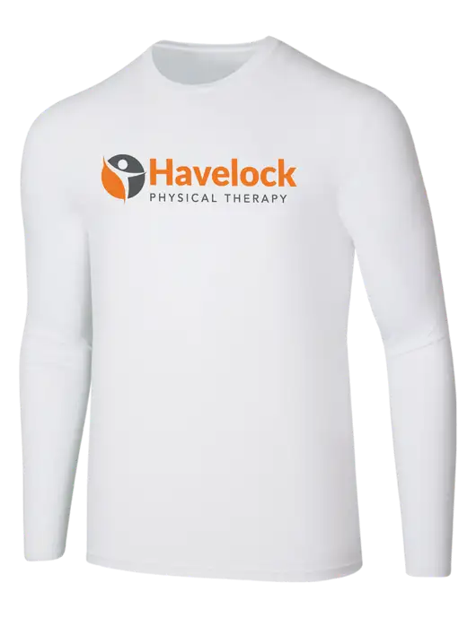 Seriously Soft White Long Sleeve T-Shirt w/Havelock Logo