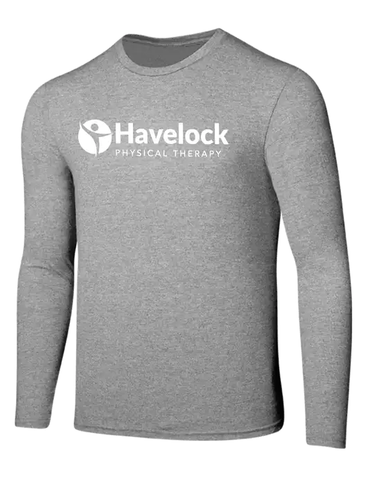 Seriously Soft Light Heathered Grey Long Sleeve T-Shirt w/Havelock Logo