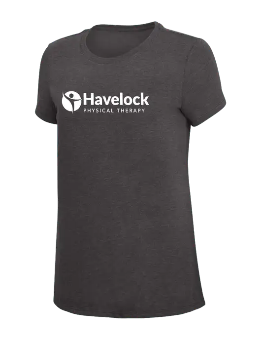 Womens Simply Soft Heather Charcoal 4.5oz  Poly/Combed Ring Spun Cotton T-Shirt w/Havelock Logo