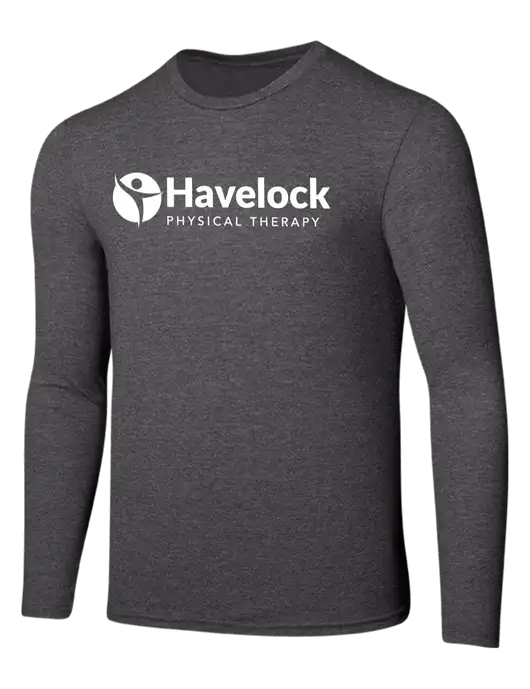 Seriously Soft Heathered Charcoal Long Sleeve T-Shirt w/Havelock Logo