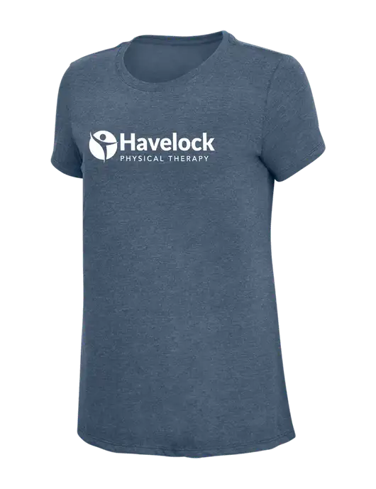 Womens Simply Soft Navy Frost 4.5oz  Poly/Combed Ring Spun Cotton T-Shirt w/Havelock Logo