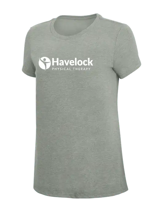 Womens Simply Soft Grey Frost 4.5oz  Poly/Combed Ring Spun Cotton T-Shirt w/Havelock Logo