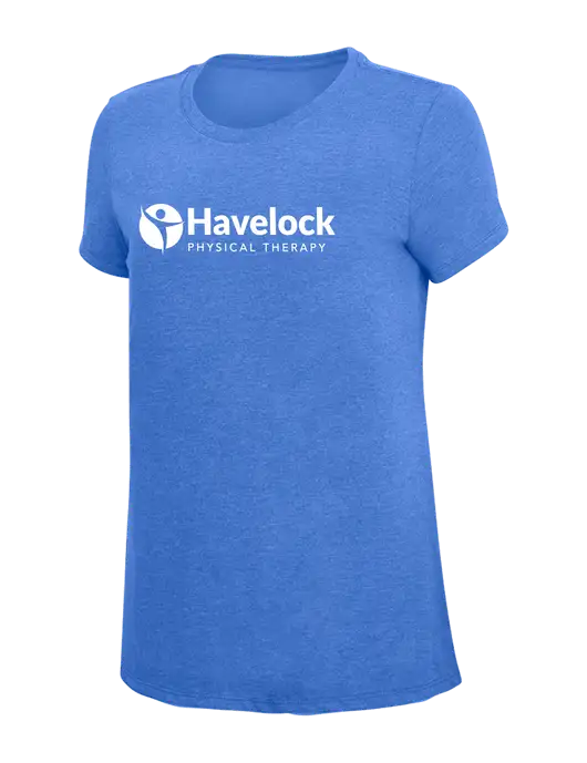 Womens Simply Soft Royal Frost 4.5oz  Poly/Combed Ring Spun Cotton T-Shirt w/Havelock Logo