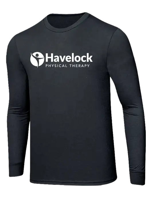 Simply Soft Long Sleeve Black Frost 4.5 oz, Poly/Combed Ring Spun Cotton T-Shirt w/Havelock Logo