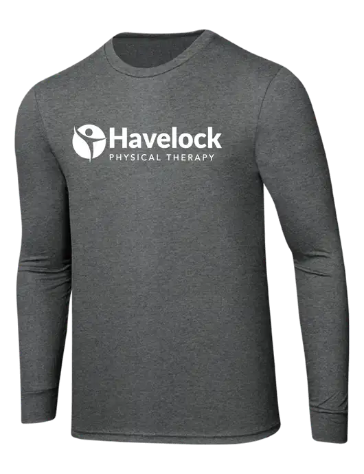 Simply Soft Long Sleeve Medium Grey Frost 4.5 oz, Poly/Combed Ring Spun Cotton T-Shirt w/Havelock Logo