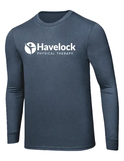 Simply Soft Long Sleeve Navy Frost 4.5 oz, Poly/Combed Ring Spun Cotton T-Shirt w/Havelock Logo