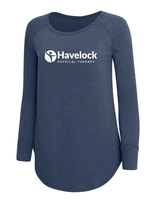 Womens Perfect Wide Collar Tunic Tri-Blend Navy Frost 4.5 oz T-Shirt w/Havelock Logo