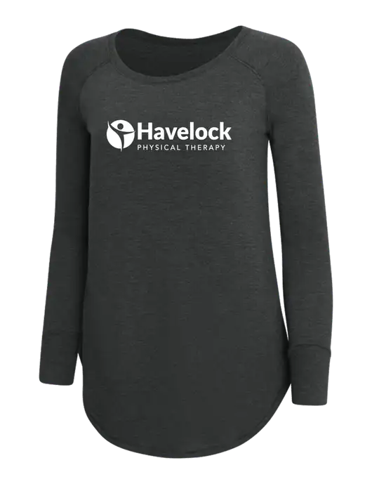 Womens Perfect Wide Collar Tunic Tri-Blend Black Frost 4.5 oz T-Shirt w/Havelock Logo