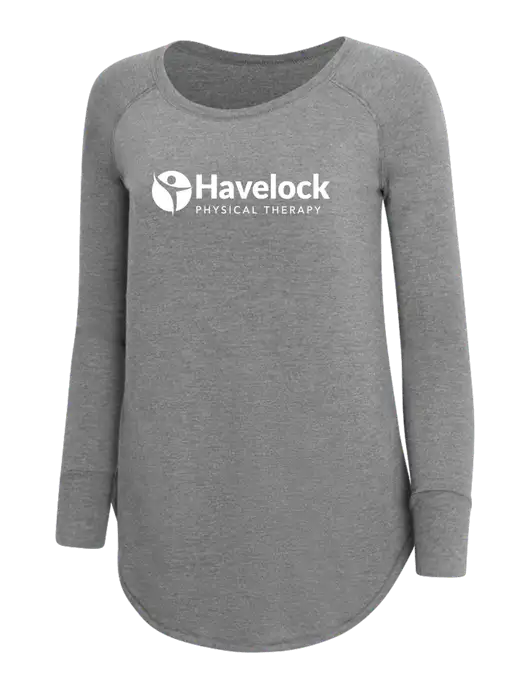 Womens Perfect Wide Collar Tunic Tri-Blend Grey Frost 4.5 oz T-Shirt w/Havelock Logo
