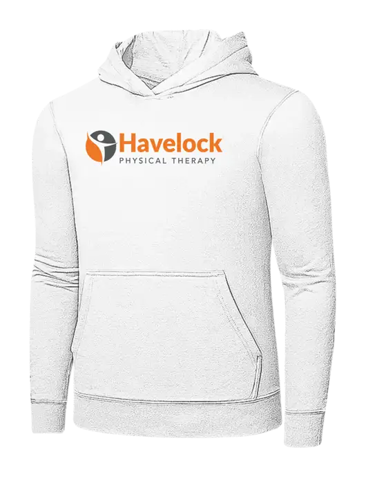 White 7.8 oz Ring Spun Hooded Sweatshirt w/Havelock Logo