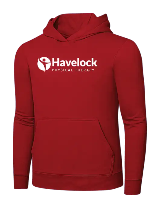 Bright Red 8.5 oz Ring Spun Hooded Sweatshirt w/Havelock Logo
