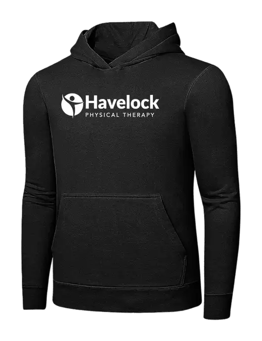 Jet Black 7.8 oz Ring Spun Hooded Sweatshirt w/Havelock Logo