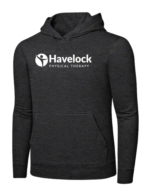 Dark Heather Grey 7.8 oz Ring Spun Hooded Sweatshirt w/Havelock Logo