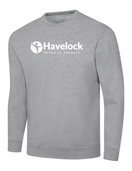 Light Grey Heather 7.8 oz Ring Spun Crew Sweatshirt w/Havelock Logo