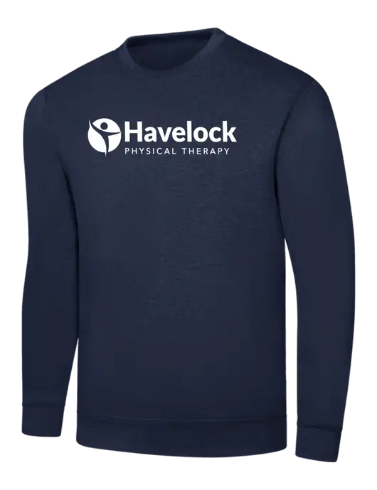 Navy 7.8 oz Ring Spun Crew Sweatshirt w/Havelock Logo