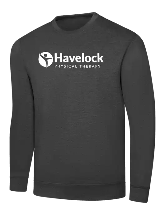 Dark Heather Grey 7.8 oz Ring Spun Crew Sweatshirt w/Havelock Logo