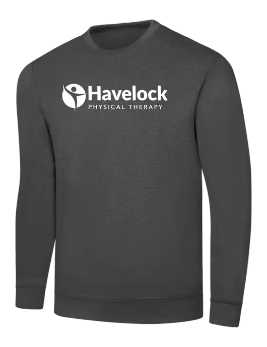 Charcoal 7.8 oz Ring Spun Crew Sweatshirt w/Havelock Logo