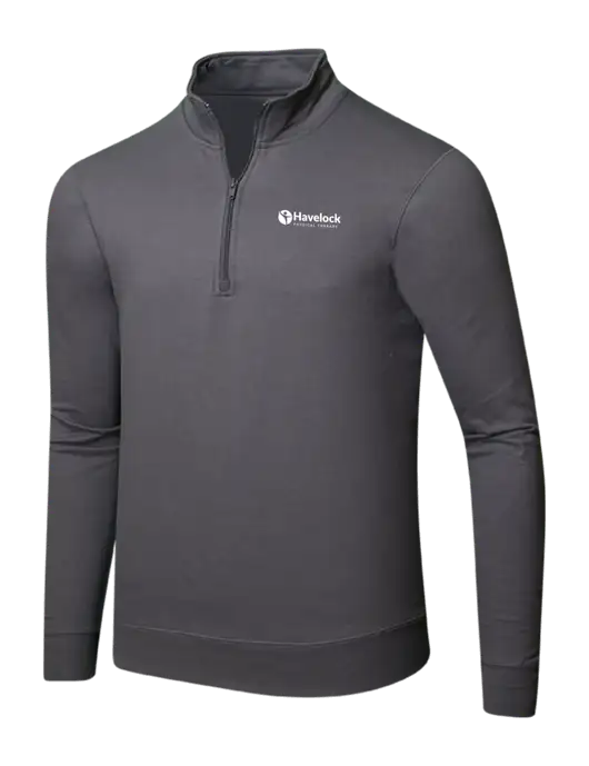 Charcoal 8.5 oz Ring Spun 1/4 Zip Pullover Sweatshirt w/Havelock Logo