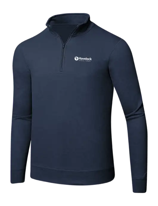 Team Navy 8.5 oz Ring Spun 1/4 Zip Pullover Sweatshirt w/Havelock Logo