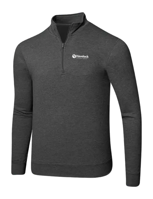 Dark Heather Grey 8.5 oz Ring Spun 1/4 Zip Pullover Sweatshirt w/Havelock Logo