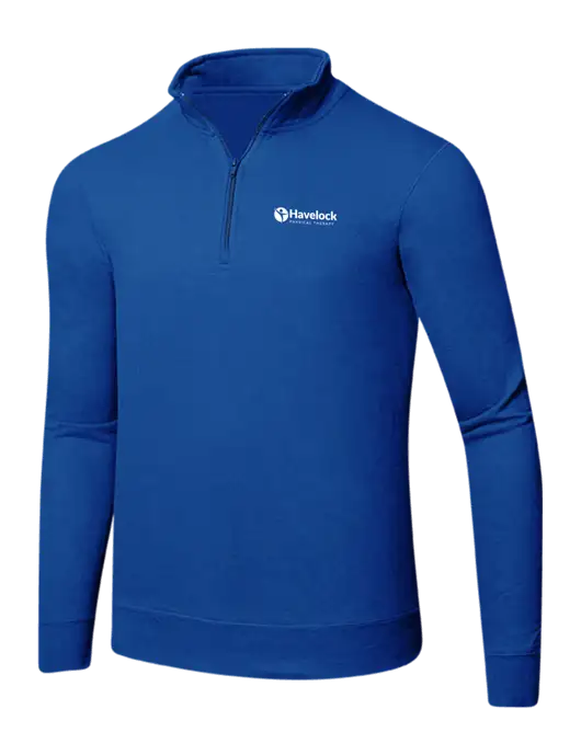 True Royal 8.5 oz Ring Spun 1/4 Zip Pullover Sweatshirt w/Havelock Logo