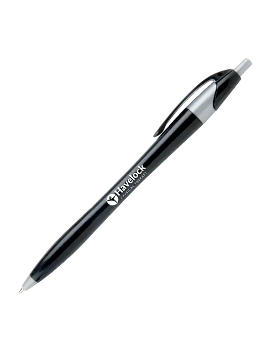 Novella Black/Silver Corporate Pen - Blue Ink w/Havelock Logo