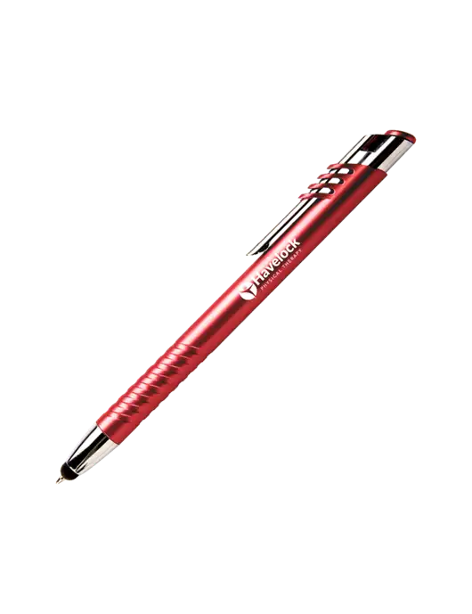 Schirhart Red Stylus Pen - Blue Ink w/Havelock Logo
