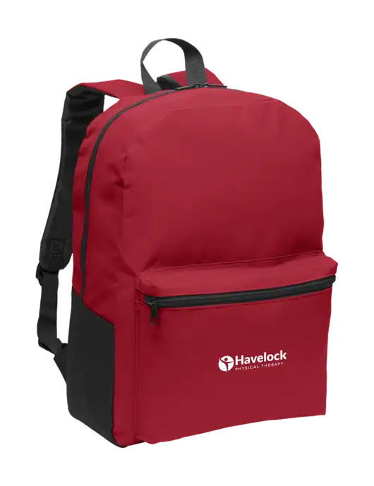 Casual Red Lightweight Laptop Backpack w/Havelock Logo
