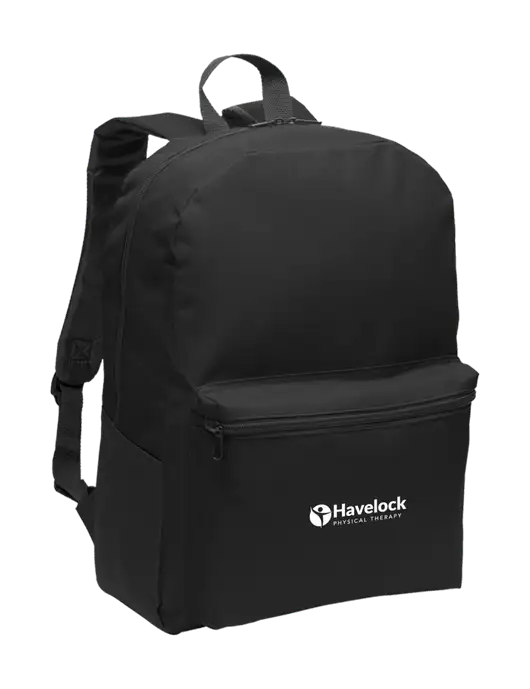 Casual Black Lightweight Laptop Backpack w/Havelock Logo