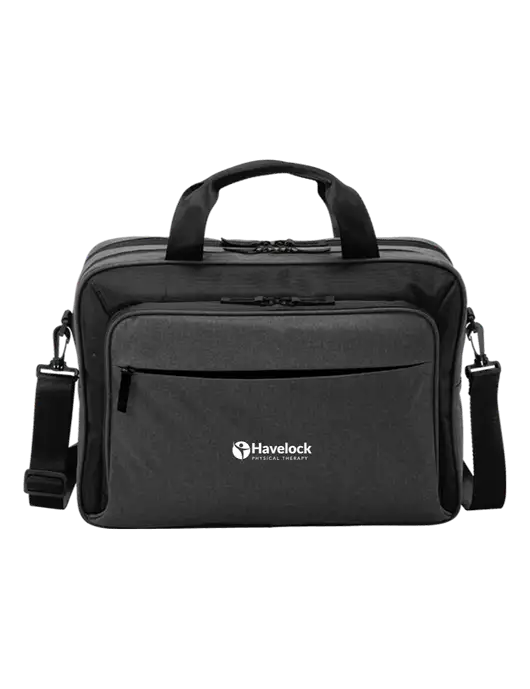 Travel Exec Graphite Heather/Black Laptop Briefcase w/Havelock Logo
