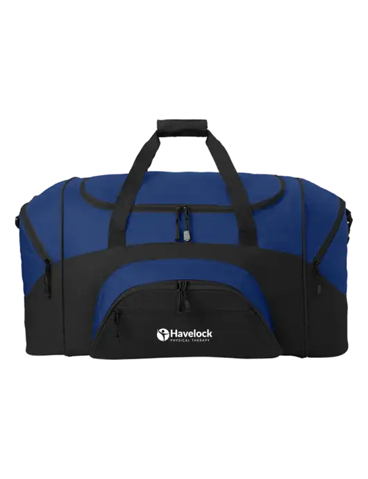Standard Colorblock Royal/Black Sport Duffel w/Havelock Logo