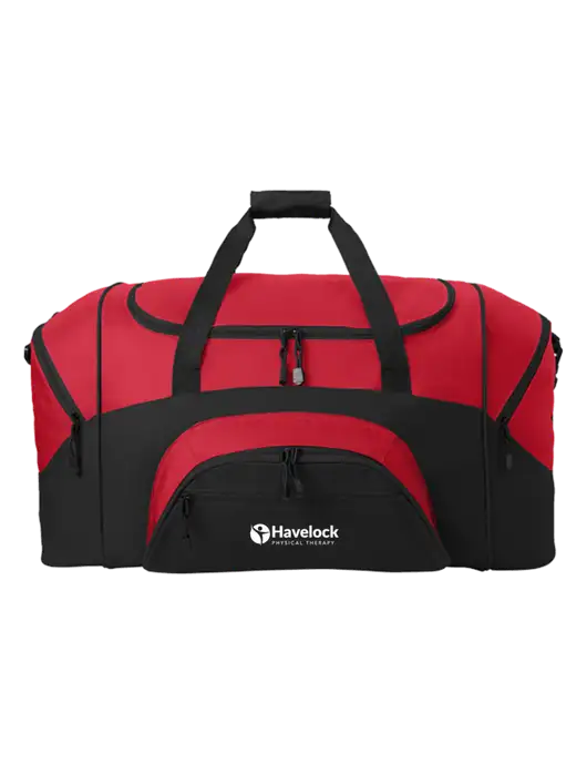 Standard Colorblock Red/Black Sport Duffel w/Havelock Logo