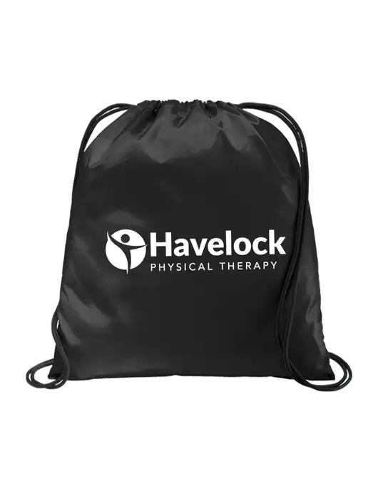 Drawstring  Black Cinch Pack w/Havelock Logo