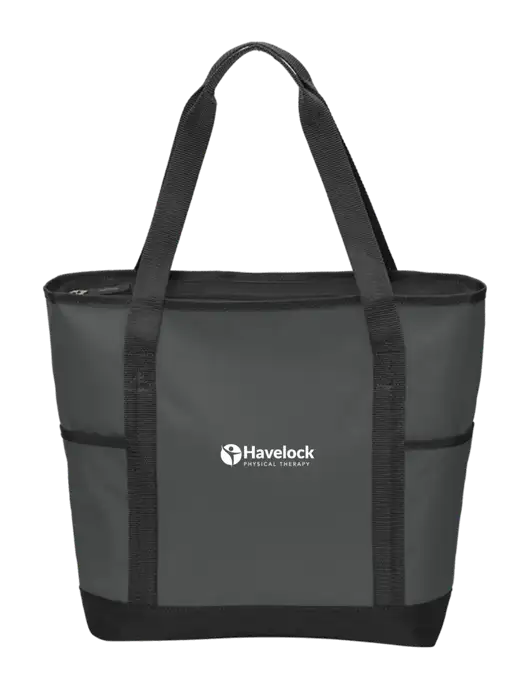 On the Go Charcoal/Black Tote  w/Havelock Logo