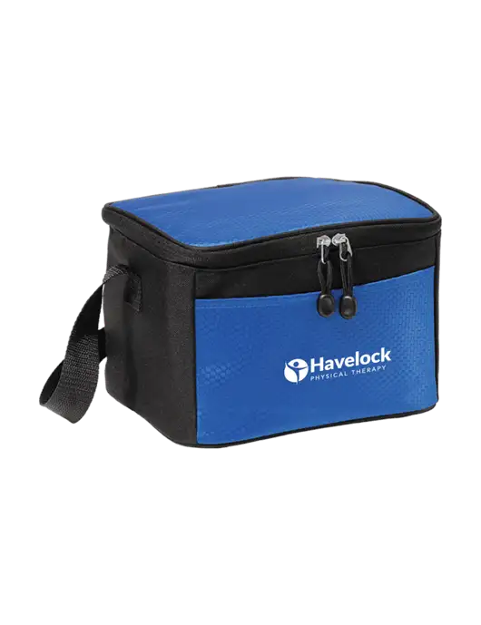 6 Can Twilight Blue/Black Cube Cooler w/Havelock Logo