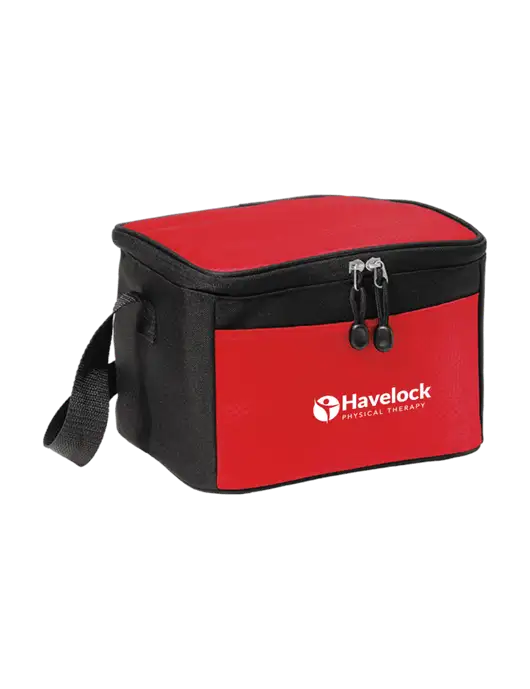 6 Can Red/Black Cube Cooler  w/Havelock Logo