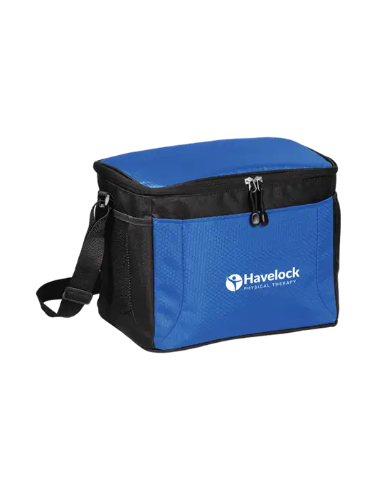 12 Can Twilight Blue/Black Cube Cooler  w/Havelock Logo