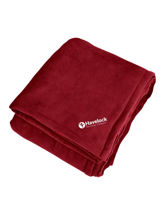 Mountain Lodge Red Rhubarb Blanket w/Havelock Logo
